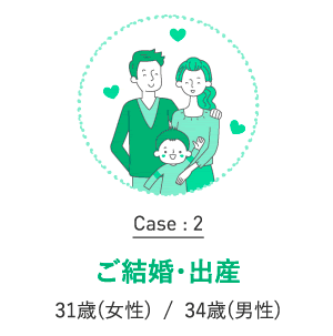 Case:2 ご結婚・出産 31歳（女性）/34歳（男性）